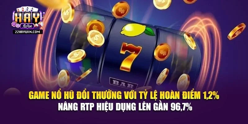 Game nổ hũ đổi thưởng với tỷ lệ hoàn điểm 1,2% nâng RTP hiệu dụng lên gần 96,7%