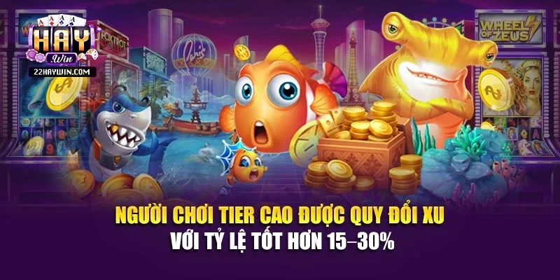 Người chơi tier cao được quy đổi xu với tỷ lệ tốt hơn 15–30%